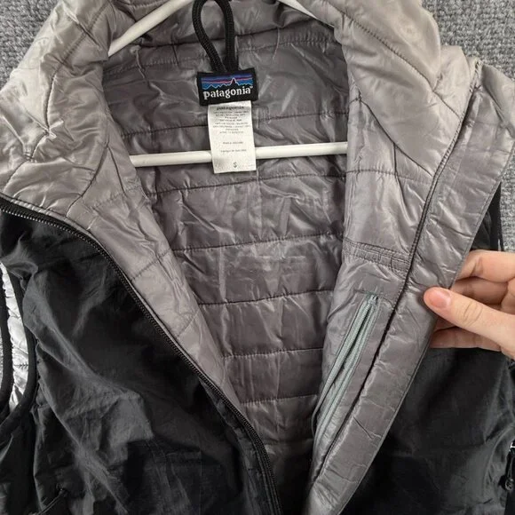 Patagonia Micro Puff Vest Men Small Black Full Zip Primaloft Puffer 83995 Adult